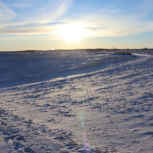 The sun sets over Wanuskewin Saskatoon Meewasin